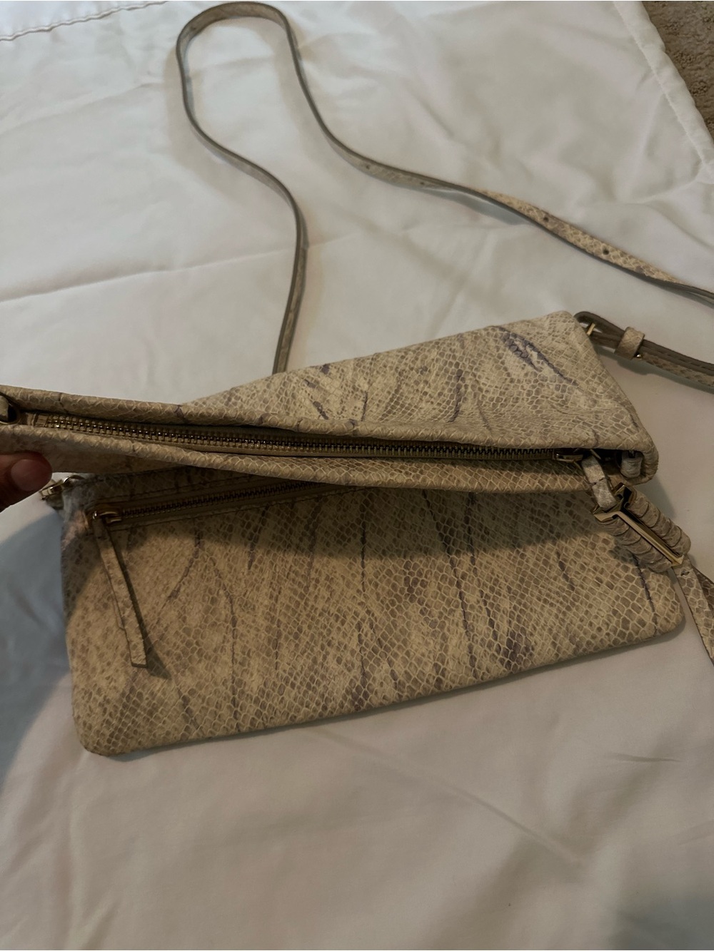 Taupe Textured Crossbody Bag - Women's Shoulder Crossbody - Picture 4 of 5